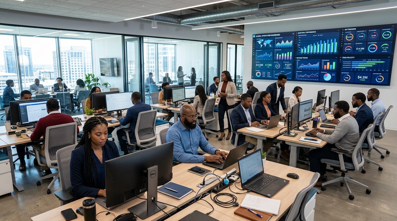Teams working online with reliable business internet
