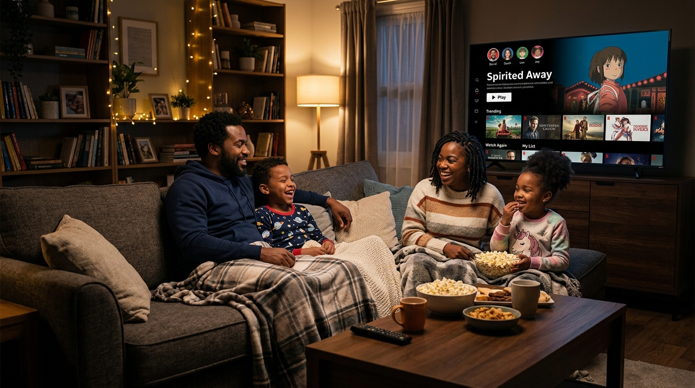 Family streaming TV on fast home internet in Nigeria
